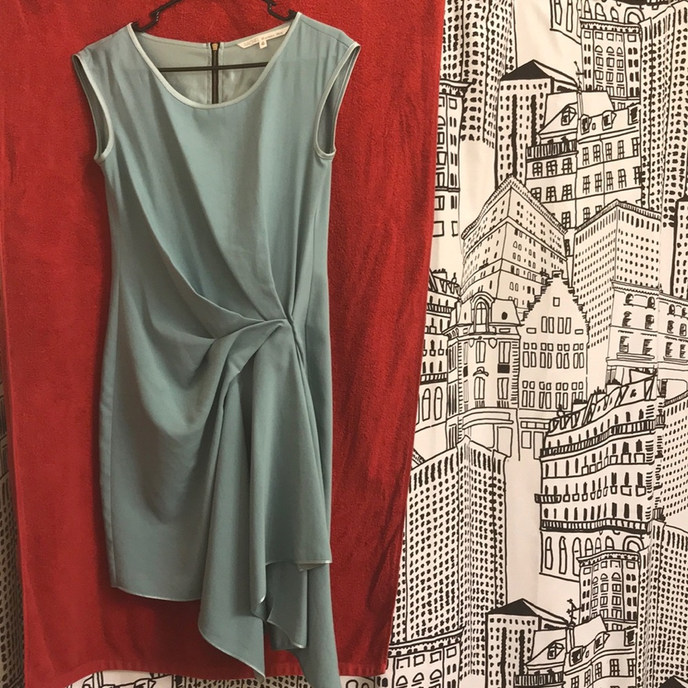 Teal short XS dress with asymmetrical front